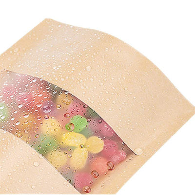 Saco de papel Kraft castanho com ziplock para fácil manuseio e armazenamento