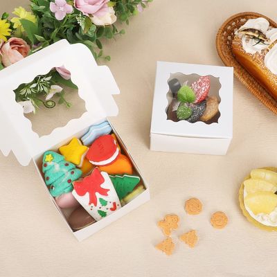 Caixas de bolo de cores personalizadas 10x10x10 quadrados para embalagem de sobremesas e doces