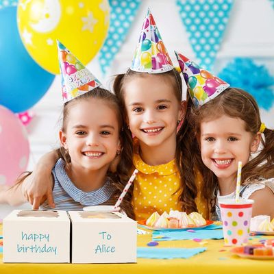 Caixas de bolo de cores personalizadas 10x10x10 quadrados para embalagem de sobremesas e doces