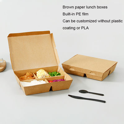 5 Quadrados de Caixa de Almoço de Papel Marrom Embalagens Ecológicas e Personalizáveis para Fast Food