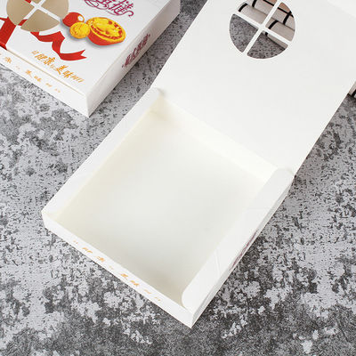 Caixa-presente de pastelaria de panificação deliciosa embalagem de alimentos com cartão branco 300G e material W9
