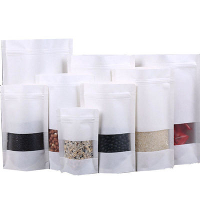 Saco de embalagem de alimentos de papel kraft com fecho de fecho e material PE