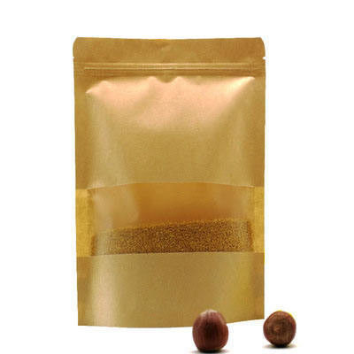 Saco de embalagem de alimentos de papel kraft com fecho de fecho e material PE