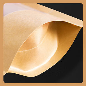 Saco de papel Kraft com fecho de fechadura recolocável, fecho de fecho, fecho de fecho e janela transparente
