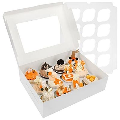 12x12x12 Kraft Paper Custom Cupcake Packing Cake Com Janela Limpa