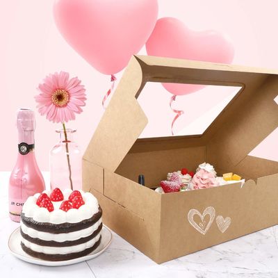 12x12x12 Kraft Paper Custom Cupcake Packing Cake Com Janela Limpa