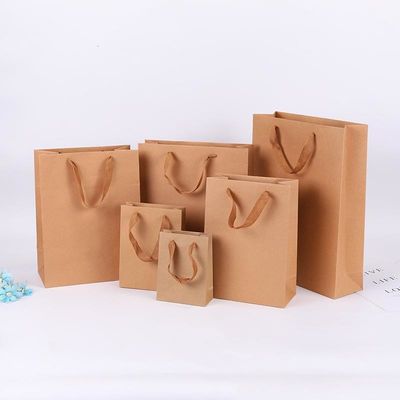 Gravnre Impressão Sacos de papel Kraft recicláveis para produtos domésticos Mercadorias