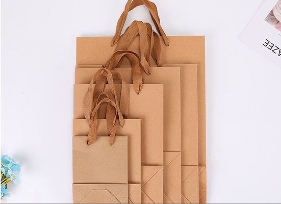 Gravnre Impressão Sacos de papel Kraft recicláveis para produtos domésticos Mercadorias