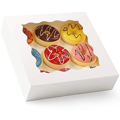 Caixa de bolos de pacotes de padaria com inserções de 12 buracos Porta bolos em papel Kraft