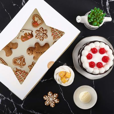 Branco 12 x 12 x 12 Biscoitos Pasteleria Embalagem sobremesas Bolo Donut Caixa com janela clara