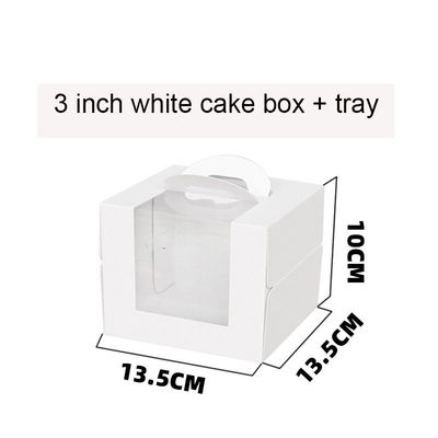 Caixa de bolo de aniversário de 3 polegadas, 4 polegadas, 6 polegadas e 8 polegadas feita de papel artesanal não revestido.