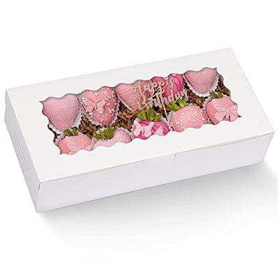 Caixa de bolos de papel com janela limpa