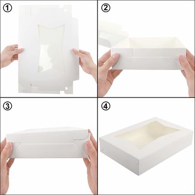 Caixa de bolos de papel com janela limpa