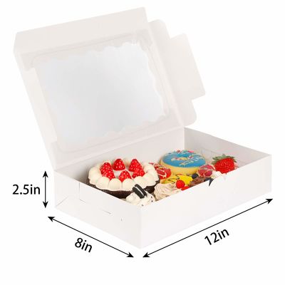 Requisitos específicos do cliente atendidos 12x12x12 Caixas de bolinhos de tamanho personalizado com janelas transparentes