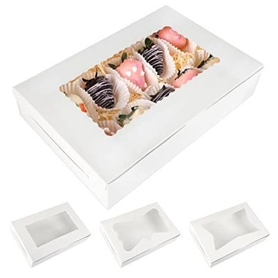 Requisitos específicos do cliente atendidos 12x12x12 Caixas de bolinhos de tamanho personalizado com janelas transparentes