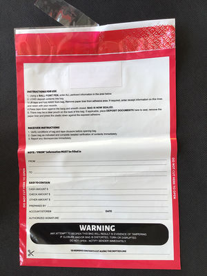 Saco de plástico de correio de segurança de dinheiro certificado ISO9001 para saco de depósito bancário com válvula