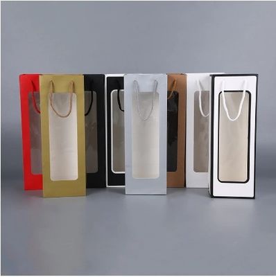 Papel de luxo personalizado embalagem de primeira marca sacos de garrafas de vinho para presentes de uísque álcool