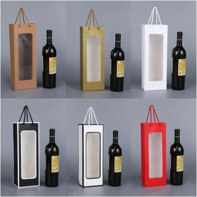 Papel de luxo personalizado embalagem de primeira marca sacos de garrafas de vinho para presentes de uísque álcool