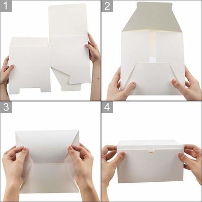 Material de embalagem Branco 12 Pacote 8x8x4 polegadas de papel quadrado Caixa de presente de aniversário com tampa