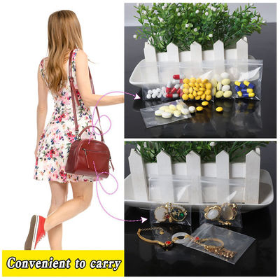 Pequena bolsa de fecho impermeável para embalagem de jóias 2*2/2*3/3*3/3*4 Saco de jóias de fecho