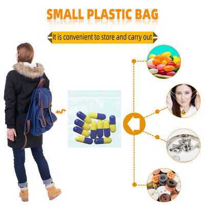 Pequena bolsa de fecho impermeável para embalagem de jóias 2*2/2*3/3*3/3*4 Saco de jóias de fecho