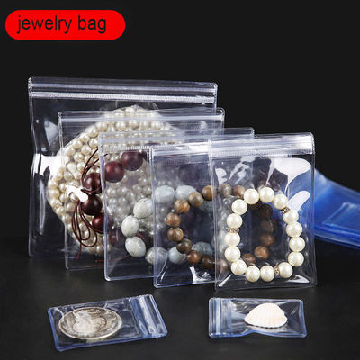 Bolsas de jóias pequenas com logotipo personalizado Bolsas de brincos de plástico espessas e transparentes