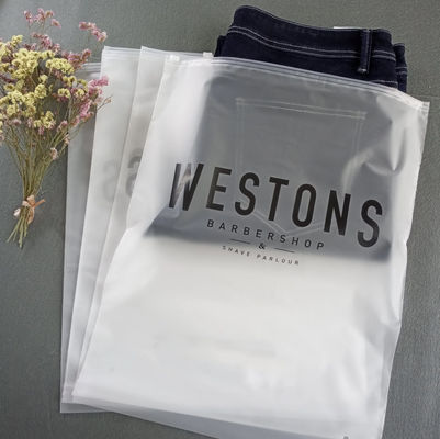Impressão ecológica Sacos de embalagem de plástico com fecho de fechadura para roupas 0.08mm Custom Dusty