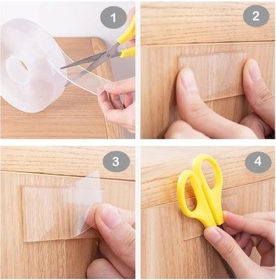 fita nano lavável de dois lados para gancho/cozinha/banheiro 1 mm/2 mm x 50 mm transparente